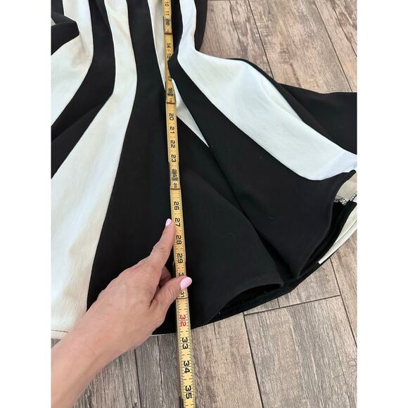 Vintage Climax by David Howard Black White Striped Print Mini Dress Size 6 goth - Picture 7 of 11